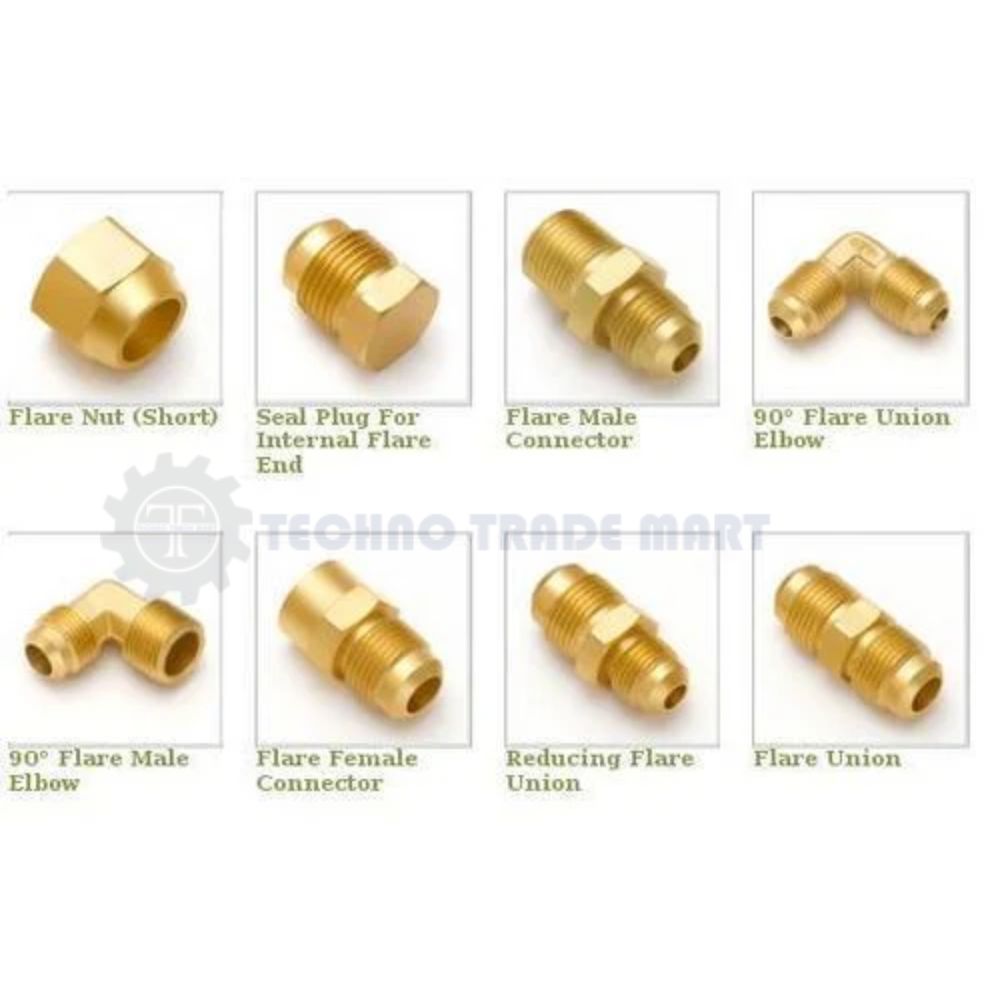 Brass Flare Fittings,1 by 8 to 2 Inch per peice